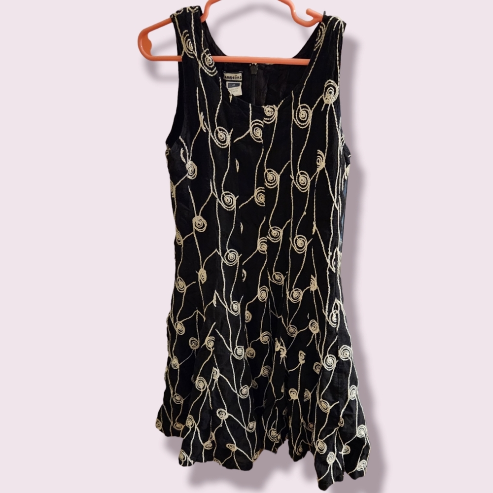 Dress Girls 6X Pampolina Embroidered Black and White - Twirls!